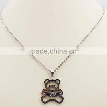 Trendy Stainless Steel Bear Pendant Women Jewelry Necklace