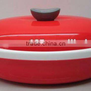 oval styles plastic casing hot pot with safety locking lid