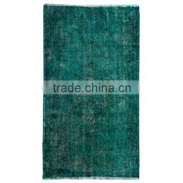 Handmade Turkish Carpet - Turquoise Over-dyed Rug (6,7 x 3,6 feet)