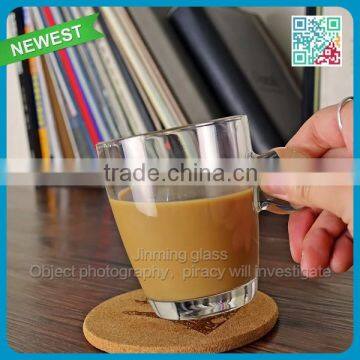 2015 China hot sale Lipton 10oz glass tea cup wholesale glass tea cup with handle