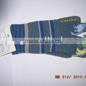 knitting gloves fanimal stripes grey blue