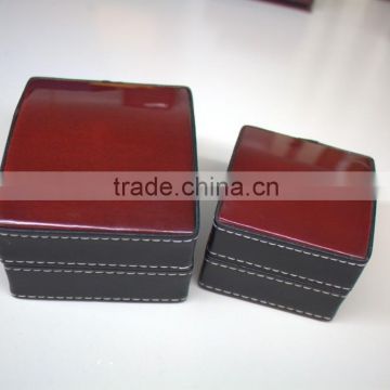 leather belt lacquer wooden jewelry gift box