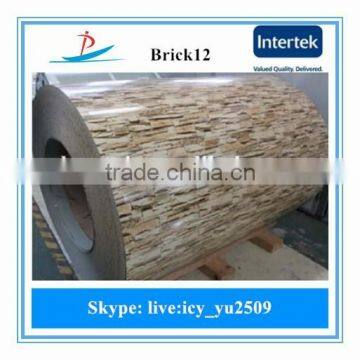 BRICK12/pre-painted brick grain ppgi color coated steel sheet in coils/painted ppgi/brick grain ppgi/ppgi made in China