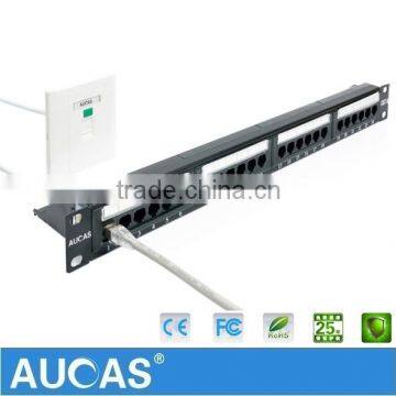 Good Quanlity With Cat6e Network Cable RJ45 Socket 19inch Rack Mount Patch Panel 24 Ports photo-3