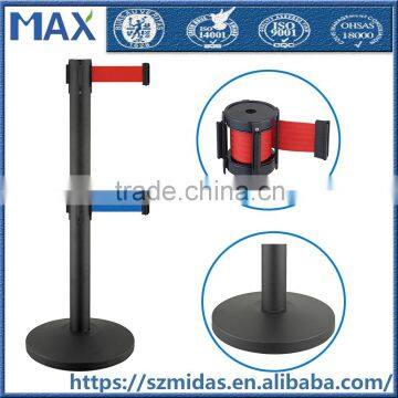 cast iron queue belt barrier control pole retractable barrier stand