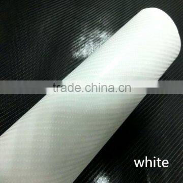 High stretchable white 4d reflective carbon fiber cover vinyl wrap