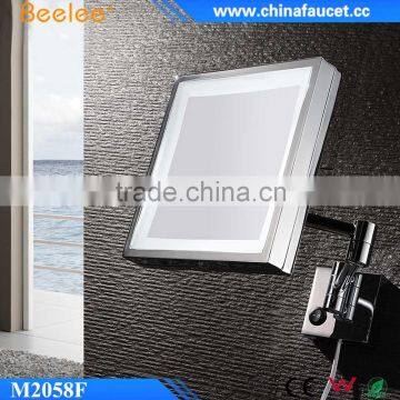Chrome Brass Square Mirror Modern LED Adjustable Smart Mirror in Wall photo-2