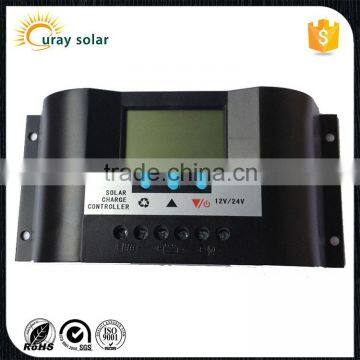 high quality LCD display ce rohs approved 12v 24v pwm solar charge controller manual