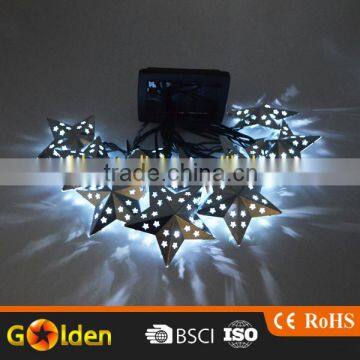 2016 New Hot 10 Led Solar Metal Star String Decoration Light photo-5