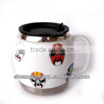500ml custom ceramic mugs with Beijing Opera SL-2816