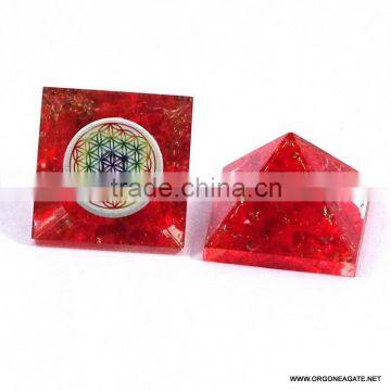 Orgonite Little Pyramid - Red Onyx | Indian Manufacturer Of Chakra Flower Of Life Pyramid