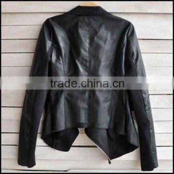 Leather Woman Fashion Jacket With Zipper Pockets pu Jacket Simple Design for Lady Quality Choice photo-3