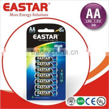 High Quality LR6 Size aa AM3 1.5V Battery for Flashlight