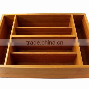 Bamboo Wooden Drawer Organizer Storage Kitchenware Stationery Boxes