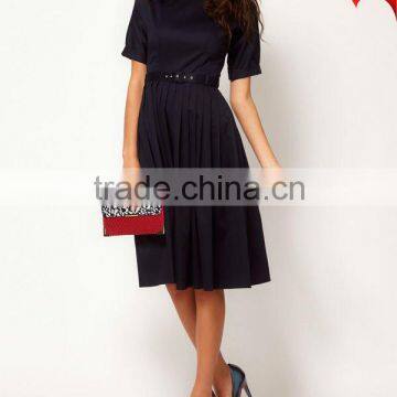 long sleeve hot dress a high neckline D-1435