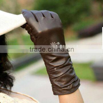 women best selling winter warm long brown leather gloves