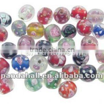 Handmade Mix Assorted Inner Flower Lampwork Jewelry Beads(M-D11P01)