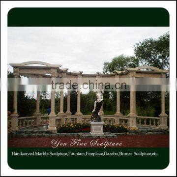 Outdoor Stone Column Natural Stone Gazebo For Sale