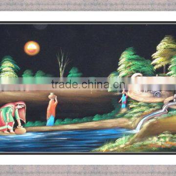 Village scenery painting / Village scenery handmade painting