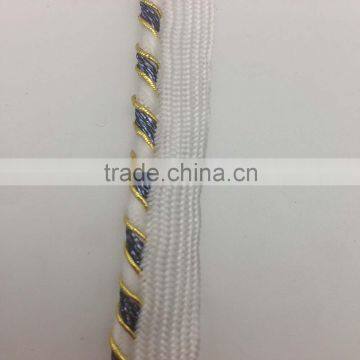 wenzhou kaiyuan manufacturer cheap glitter flanged spiral braid bias piping cord