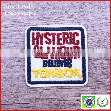 OEM custom micro embroidered patches india leather labels