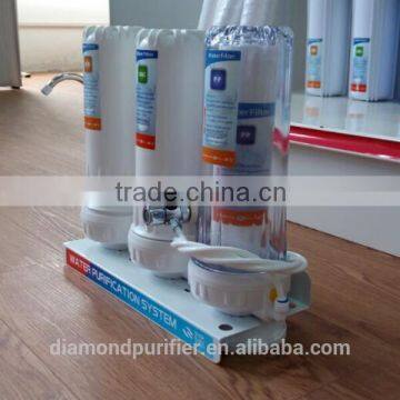 three stage water filter without ro membrane first stage transparent PP+GAC+CTO