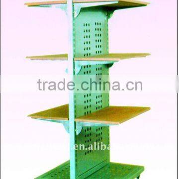 Powder coating clothes display racks with MDF shelf