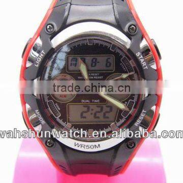 New Arrival !!2013 double movement watch,digital analog watch factory