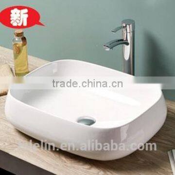 LELIN latest super thin slim edge art ceramic basin lavatory bowl sink ,counter top basin bathroom vanity wash basin