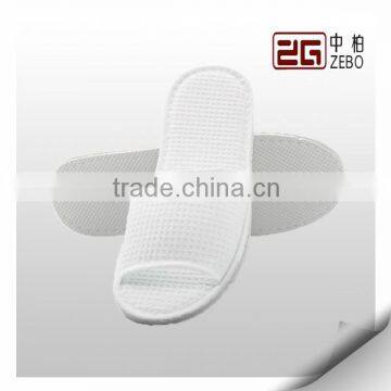 soft white cotton waffle disposable shower slippers