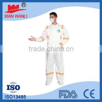 reflective stripe polypropylene Disposable waterproof work coveralls