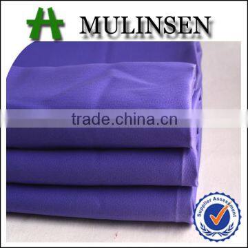 Smooth, soft 100% polyester high twist fabric for evening dress, fabric satin shirts