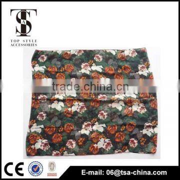 2016 New Fashion Print Voile Scarf Autumn/winter Contrast Color Loop Scarves photo-3