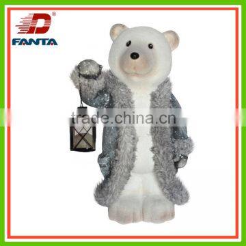 2016 Hot Selling Standing Magnesium Winter Bear Holding Lantern-Christmas Bear photo-4
