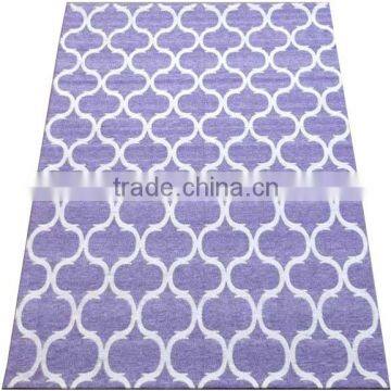 Jaquard Flat Weave Art Silk Rug With Canvas Backing