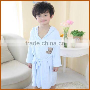 Hot Sale Hood Warm Yarn Dyed Waffle Children Bathrobe