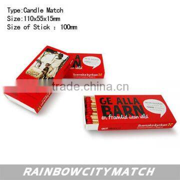 safety Candle Match with printing box for hetel and wedding