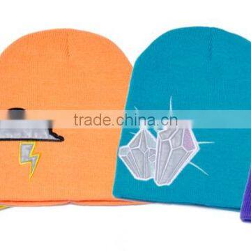 High quality Reflective printed beanie hat wholesale