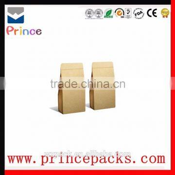Custom Printed Stand up Kraft Paper Bags Flat Bottom Pouch