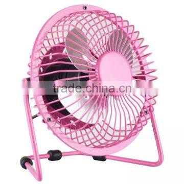 4 inch 2300 RPM usb personal metal hand cooler fan with full metal gill and aluminun blades
