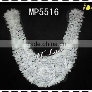 Chiffon flower lace trim with bead