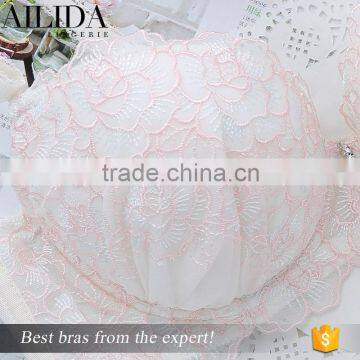 Ailida Hot Sale Lace High Quality Classic Solid Color Lace Trim Push up Bra photo-5