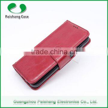 Detachable cell phone case Oix wax slim stitching leather wallet flip case cover with card slots for Samsung galaxy S6