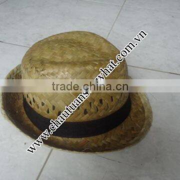 STRAW BOATER HATS WITH RIBBON FOR SALE