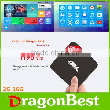 H96 Pro Amlogic S912 2g ram 16g rom octa core android 6.0 tv box Kodi17.0