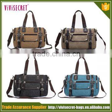 China Cheap Luggagetravel Gym Mens Manufacturers Wholesale Canvas Leather Duffle Bag photo-6