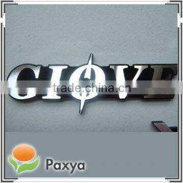 Aluminum extrusion embossed metal company logo label