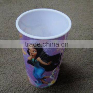 3D hard plastic cups with straws for children