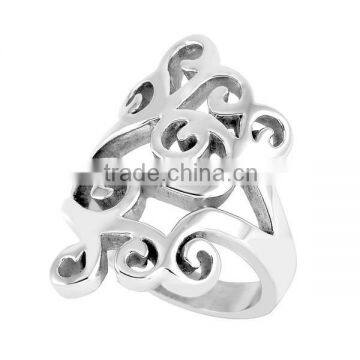 SRR2080 Online Wholesale Shop Scroll Statement Armor Ring Stainless Steel Jewelry Ring