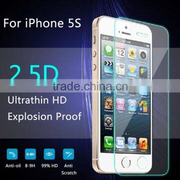 Factory Price 0.3mm 9H Premium Tempered Glass shatterproof screen protector for iPhone 5 5c 5s oem/odm (Glass Shield)